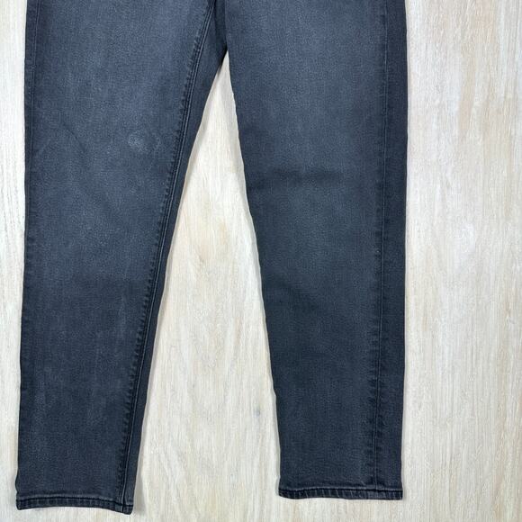 American Eagle Mom Jeans High Rise Black Stretch Slim Fit Casual Pants 2 SHORT - Picture 3 of 14